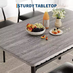 Ensemble Table à Manger Acekool pour 4 avec Étagère de Rangement, Table de Cuisine 5 Pièces et Chaises Rembourrées, Plateau en Bois et Cadre en Métal, pour Petits Espaces, Couleur Rétro