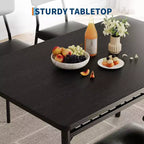Ensemble Table à Manger Acekool pour 4 avec Étagère de Rangement, Table de Cuisine 5 Pièces et Chaises Rembourrées, Plateau en Bois et Cadre en Métal, pour Petits Espaces, Couleur Rétro