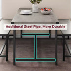 Ensemble table à manger pour 4 avec 2 bancs, ensemble de table de cuisine avec cadre en métal et panneau MDF, dinette peu encombrante pour cuisine, salle à manger