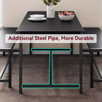 Ensemble table à manger pour 4 avec 2 bancs, ensemble de table de cuisine avec cadre en métal et panneau MDF, dinette peu encombrante pour cuisine, salle à manger
