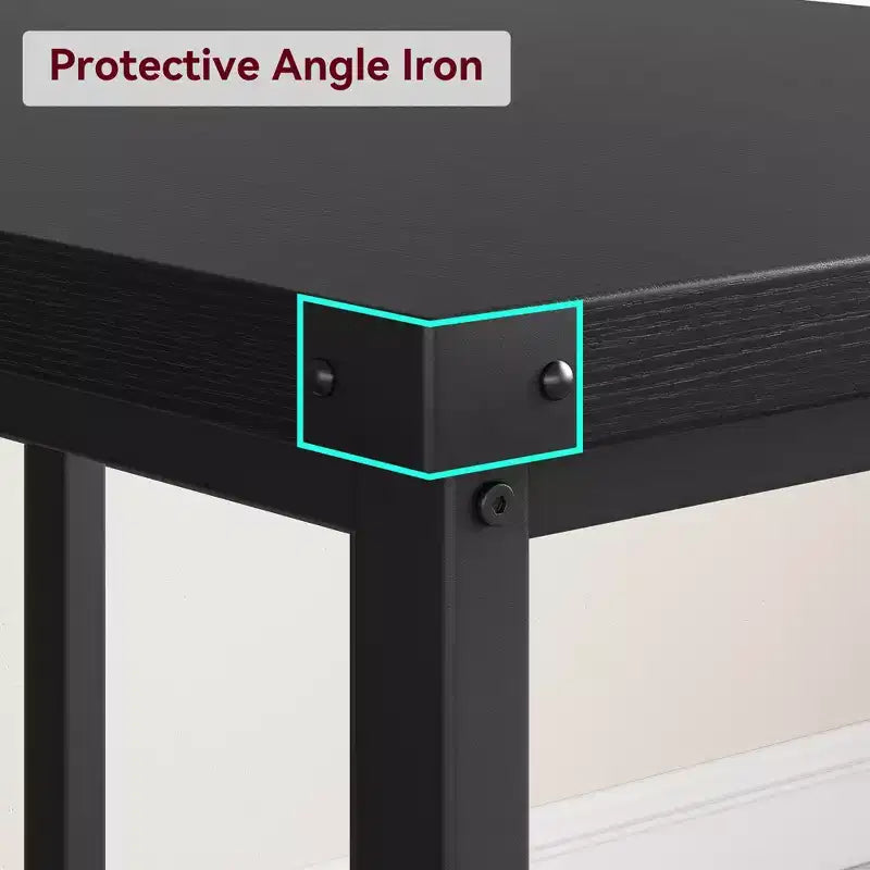 Ensemble table à manger pour 4 avec 2 bancs, ensemble de table de cuisine avec cadre en métal et panneau MDF, dinette peu encombrante pour cuisine, salle à manger