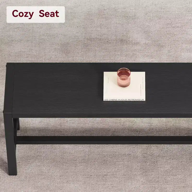 Ensemble table à manger pour 4 avec 2 bancs, ensemble de table de cuisine avec cadre en métal et panneau MDF, dinette peu encombrante pour cuisine, salle à manger