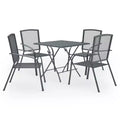 vidaXL Dining Set Anthracite Steel with e-coating and powder coating finish