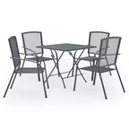vidaXL Dining Set Anthracite Steel with e-coating and powder coating finish
