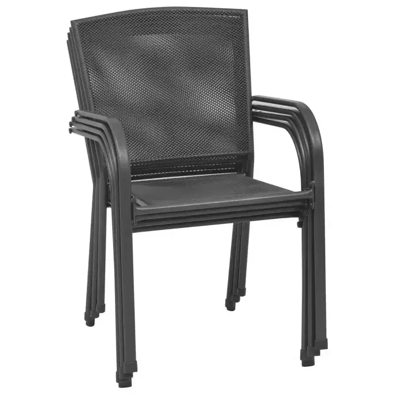 vidaXL Ensemble de salle à manger anthracite en acier avec revêtement électrophorétique et thermolaqué
