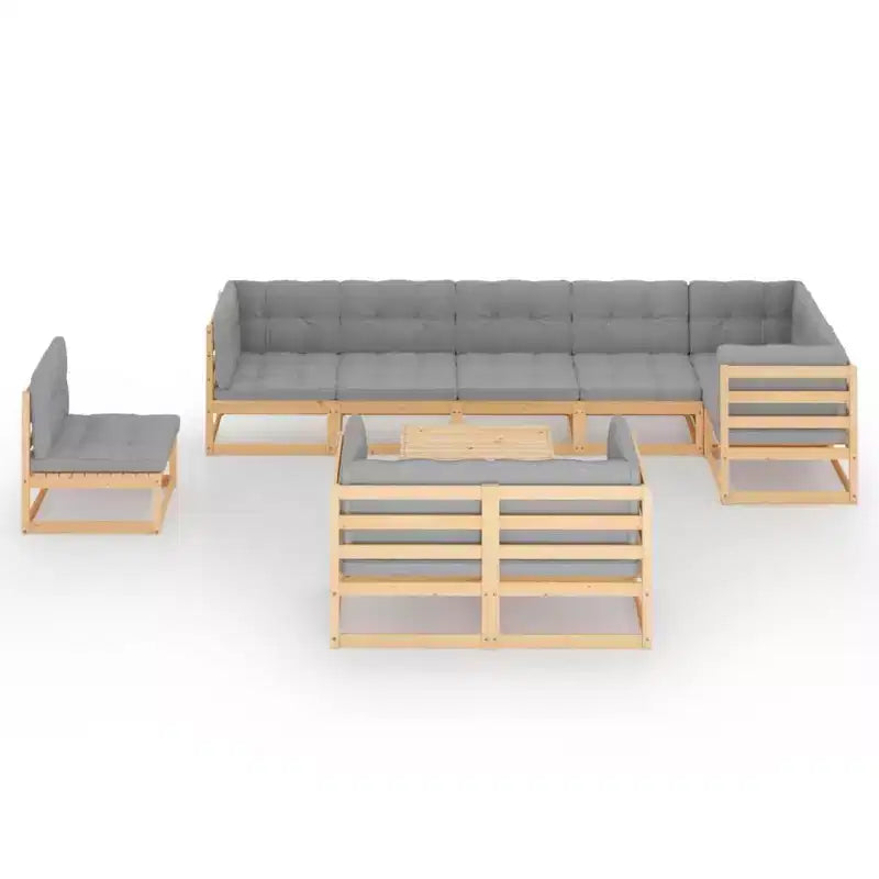 vidaXL Salon de jardin/salle à manger pour l'extérieur, chaises avec coussins pour le jardin - Naturel avec coussins
