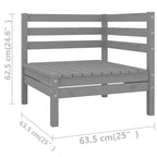 vidaXL Salon de jardin 6 pièces en pin massif de style rétro gris – Mobilier d'extérieur confortable pour une configuration polyvalente et un assemblage facile
