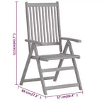 vidaXL Ensemble de salle à manger de jardin Gris Bois d'acacia massif Standard Extensible