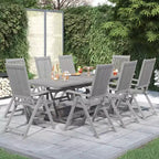vidaXL Ensemble de salle à manger de jardin Gris Bois d'acacia massif Standard Extensible
