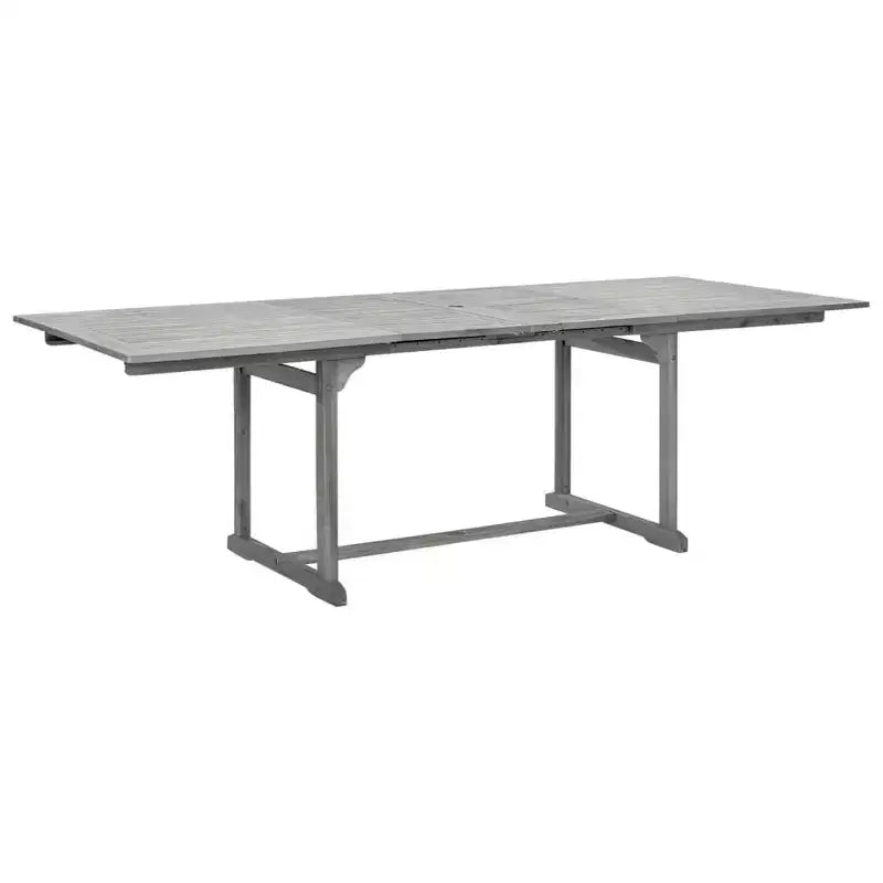 vidaXL Ensemble de salle à manger de jardin Gris Bois d'acacia massif Standard Extensible