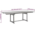 vidaXL Ensemble de salle à manger de jardin Gris Bois d'acacia massif Standard Extensible
