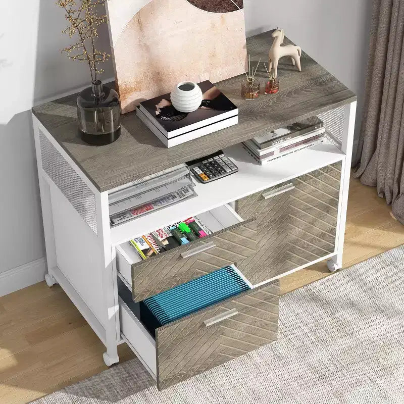 Bureau d'angle Lantine avec tiroir, grand bureau d'ordinateur de direction de 160 cm et classeur latéral, meuble de bureau à domicile 2 pièces
