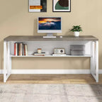 Bureau d'angle Lantine avec tiroir, grand bureau d'ordinateur de direction de 160 cm et classeur latéral, meuble de bureau à domicile 2 pièces