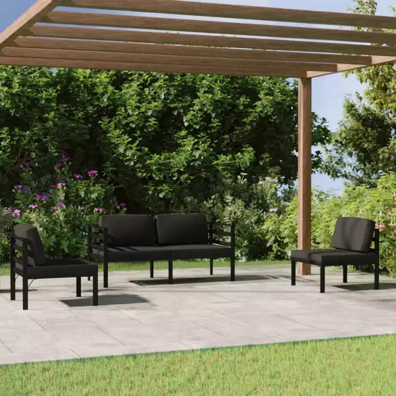 vidaXL Salon de jardin modulaire Table Aluminium Anthracite
