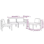 vidaXL Salon de jardin modulaire Table Aluminium Anthracite