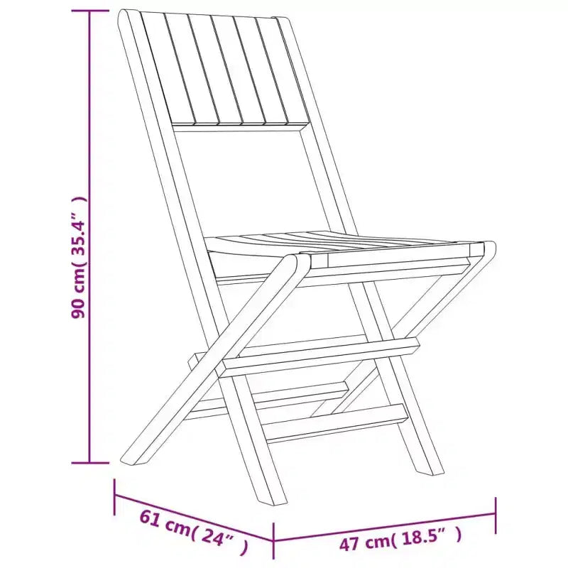 vidaXL Salon de jardin Teck Teck Bois Moyen Pliable