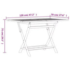 vidaXL Salon de jardin Teck Teck Bois Moyen Pliable