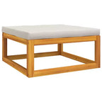 vidaXL - Salon de jardin 7 pièces - Coussins gris clair, bois d'acacia massif, conception modulaire - Canapé-lit, Table basse