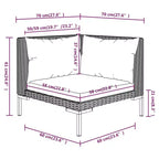 vidaXL Salon de jardin - 9 pièces - Canapé d'angle d'extérieur - Rotin synthétique gris foncé - Résistant aux intempéries - Sièges rembourrés et coussins