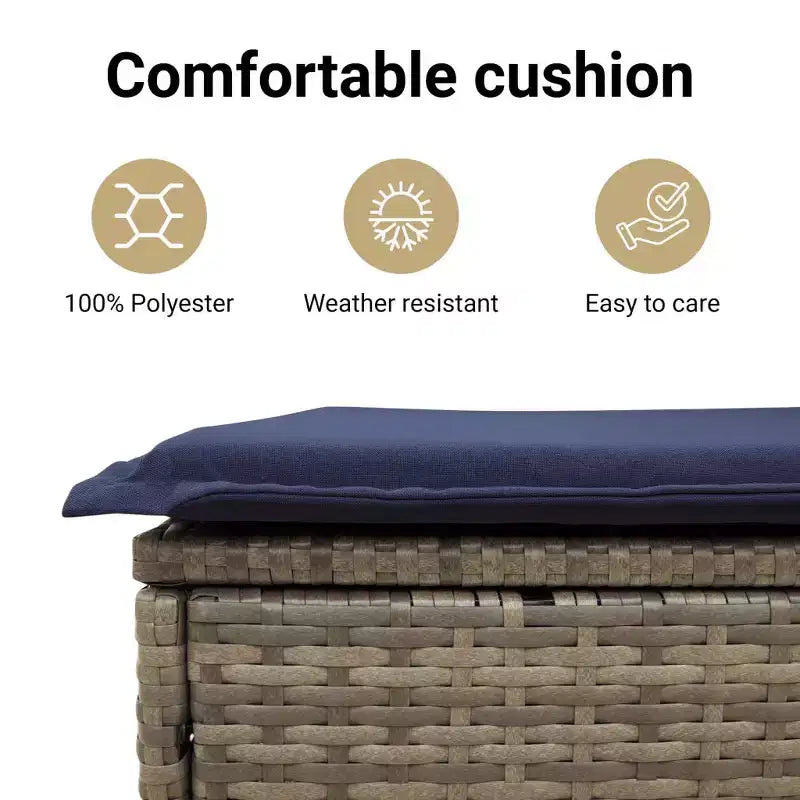 vidaXL Salon de jardin 9 pcs avec coussins résine tressée gris