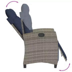 vidaXL Salon de jardin 9 pcs avec coussins résine tressée gris