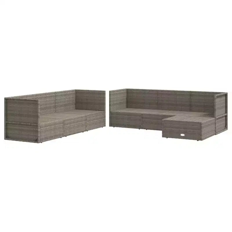 vidaXL Salon de jardin en résine tressée gris Grands accoudoirs réglables