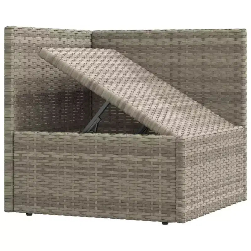 vidaXL Salon de jardin en résine tressée gris Grands accoudoirs réglables
