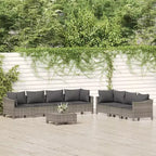 vidaXL Salon de jardin 8 pièces avec coussins en résine tressée gris