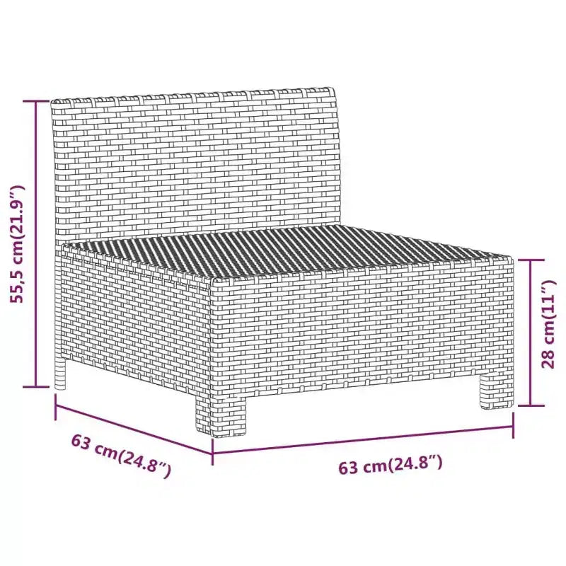 vidaXL Salon de jardin avec coussins Gris Résine tressée