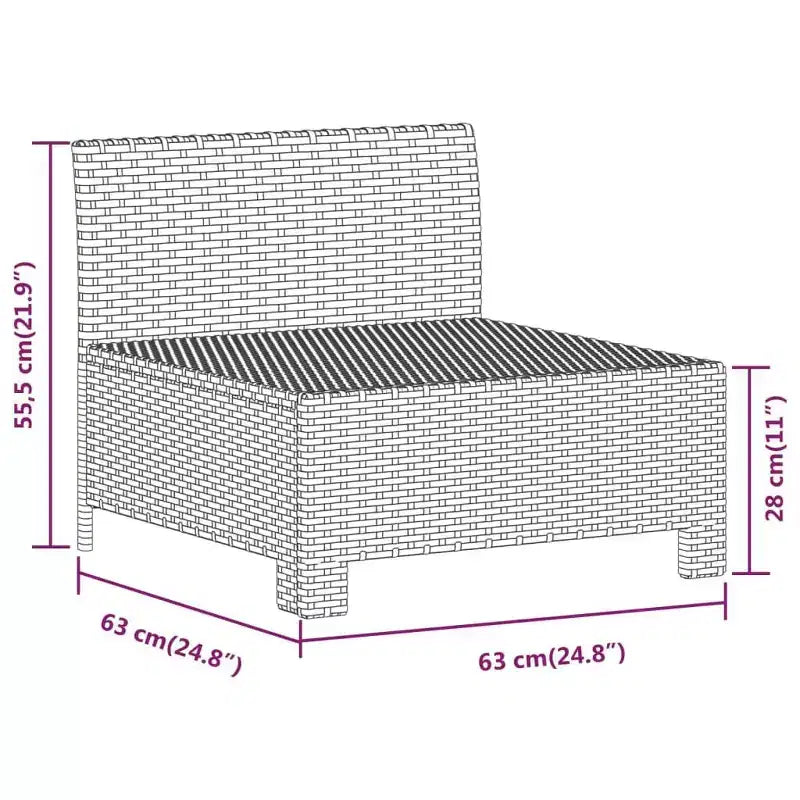 vidaXL Salon de jardin avec coussins Gris Résine tressée