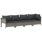 vidaXL Salon de jardin avec coussins Gris Résine tressée