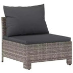 vidaXL Salon de jardin avec coussins Gris Résine tressée