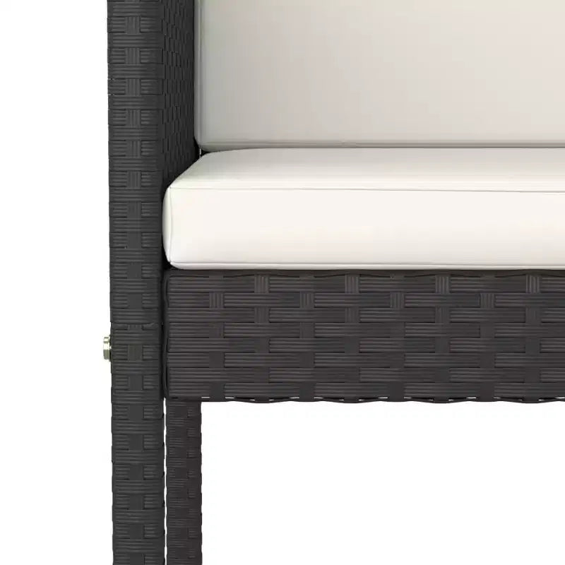 vidaXL Ensemble de bar de patio avec coussins Table et tabouret Extérieur en résine tressée noire