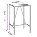 vidaXL Ensemble de bar de patio avec coussins Table et tabouret Extérieur en résine tressée noire