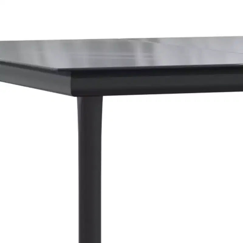 vidaXL Salon de jardin noir en résine tressée, acier et verre trempé - 55,1 Longueur de la table 6 éléments