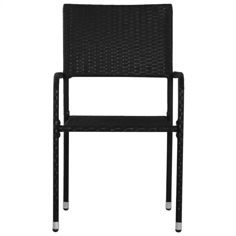 vidaXL Salon de jardin noir en résine tressée, acier et verre trempé - 55,1 Longueur de la table 6 éléments