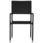 vidaXL Salon de jardin noir en résine tressée, acier et verre trempé - 55,1 Longueur de la table 6 éléments