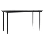 vidaXL Salon de jardin noir en résine tressée, acier et verre trempé - 55,1 Longueur de la table 6 éléments