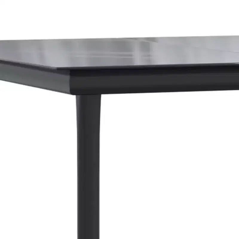 vidaXL Ensemble de salle à manger d'extérieur Table et chaises Gris et noir Poly rotin et acier - Longueur de table 63 (160 cm) 4 chaises