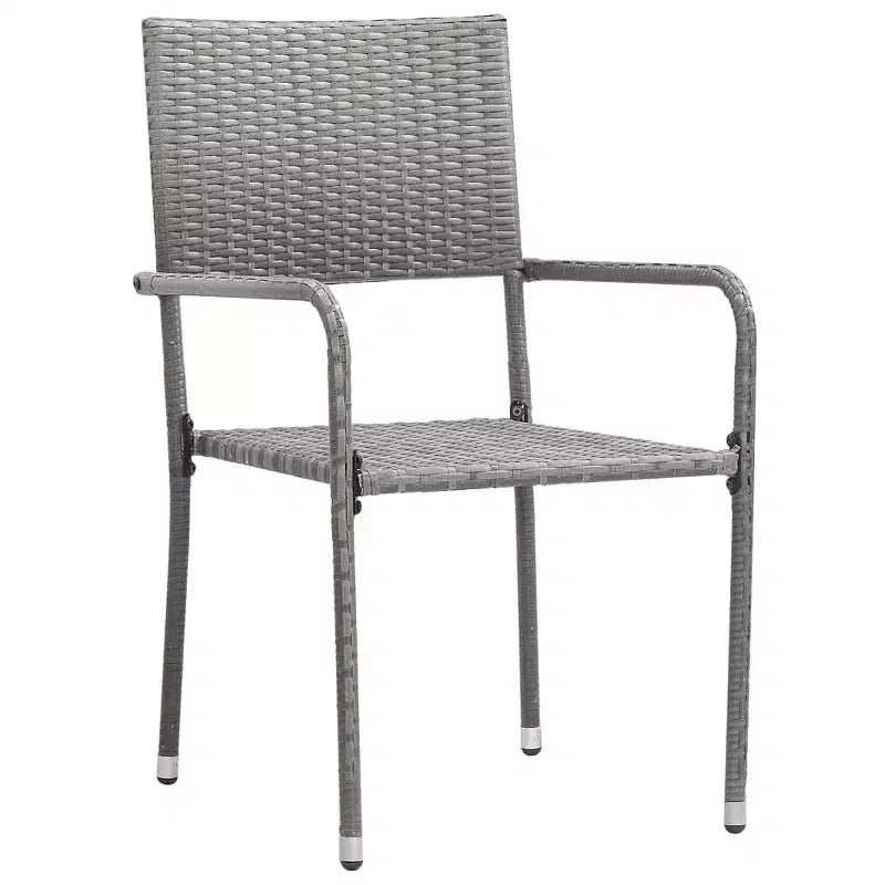vidaXL Ensemble de salle à manger d'extérieur Table et chaises Gris et noir Poly rotin et acier - Longueur de table 63 (160 cm) 4 chaises