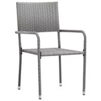 vidaXL Ensemble de salle à manger d'extérieur Table et chaises Gris et noir Poly rotin et acier - Longueur de table 63 (160 cm) 4 chaises