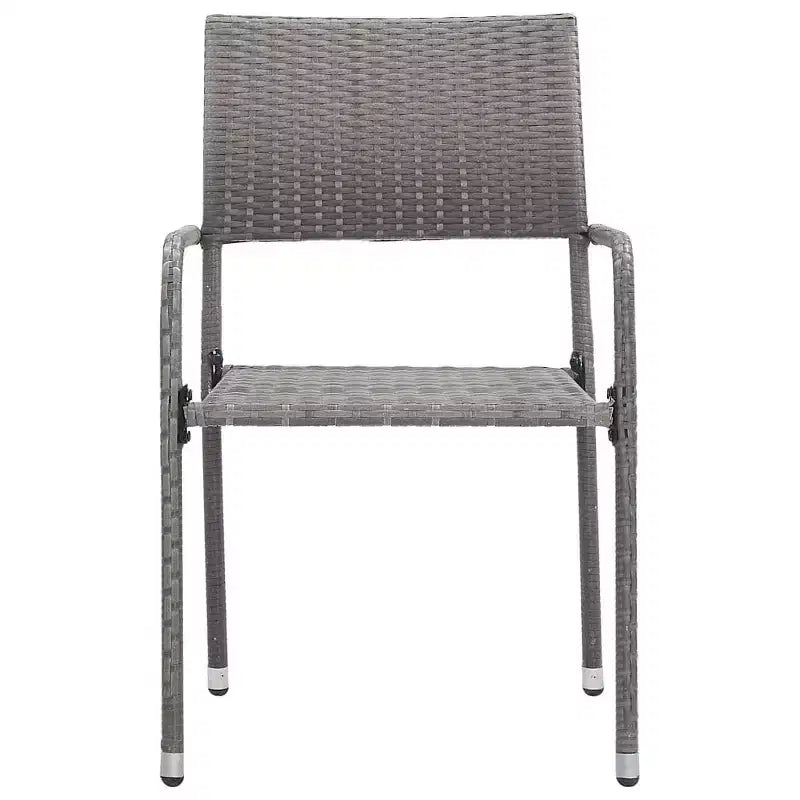 vidaXL Ensemble de salle à manger d'extérieur Table et chaises Gris et noir Poly rotin et acier - Longueur de table 63 (160 cm) 4 chaises
