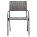 vidaXL Ensemble de salle à manger d'extérieur Table et chaises Gris et noir Poly rotin et acier - Longueur de table 63 (160 cm) 4 chaises