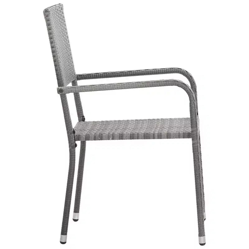 vidaXL Ensemble de salle à manger d'extérieur Table et chaises Gris et noir Poly rotin et acier - Longueur de table 63 (160 cm) 4 chaises