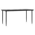 vidaXL Ensemble de salle à manger d'extérieur Table et chaises Gris et noir Poly rotin et acier - Longueur de table 63 (160 cm) 4 chaises