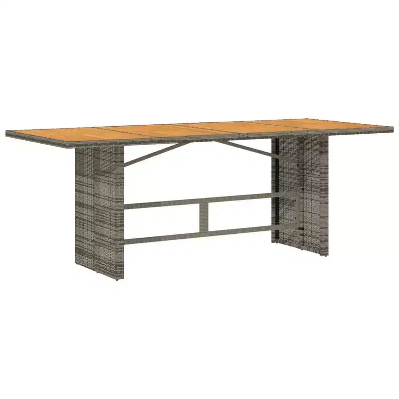vidaXL Salon de jardin à manger 7 pièces avec coussins - résine tressée, gris et bleu marine, résistant aux intempéries, confortable, nettoyage facile