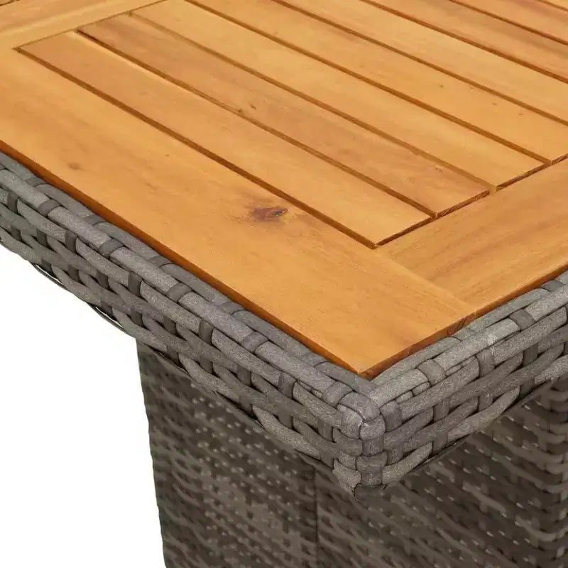 vidaXL Salon de jardin à manger 7 pièces avec coussins - résine tressée, gris et bleu marine, résistant aux intempéries, confortable, nettoyage facile