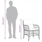 vidaXL Salon de jardin à manger 7 pièces avec coussins - résine tressée, gris et bleu marine, résistant aux intempéries, confortable, nettoyage facile