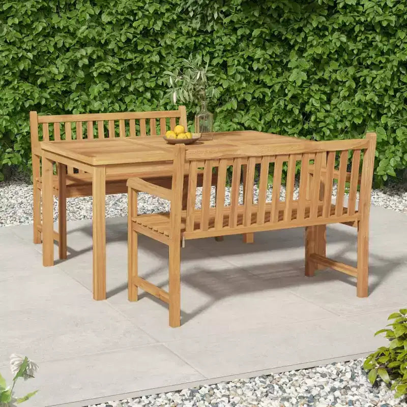 Ensemble de salle à manger de jardin vidaXL Teck naturel