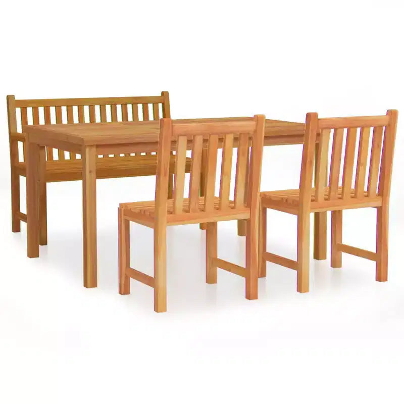 vidaXL Garden Dining Set Natural Teak Smooth Sanded Teak Hardwood Standard